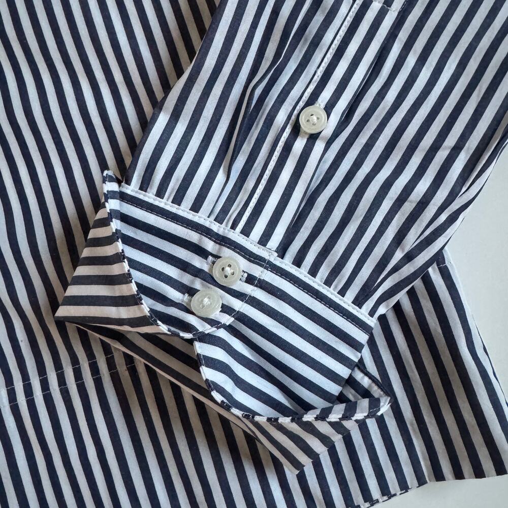 J.Crew Cropped Dark Evening Striped Garçon Shirt Size 10 NEW Womens Preppy NWT - Picture 7 of 14